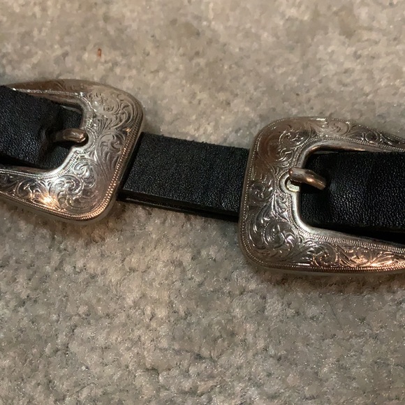 Pair of Black Western Belts - Faux Leather - Picture 3 of 10